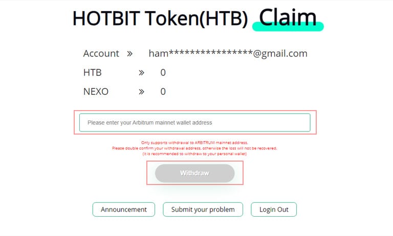 برداشت خسارت از Hotbit
