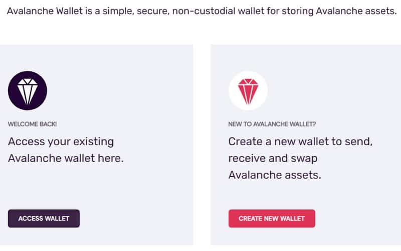 ایجاد کیف پول جدید در سایت آوالانچ