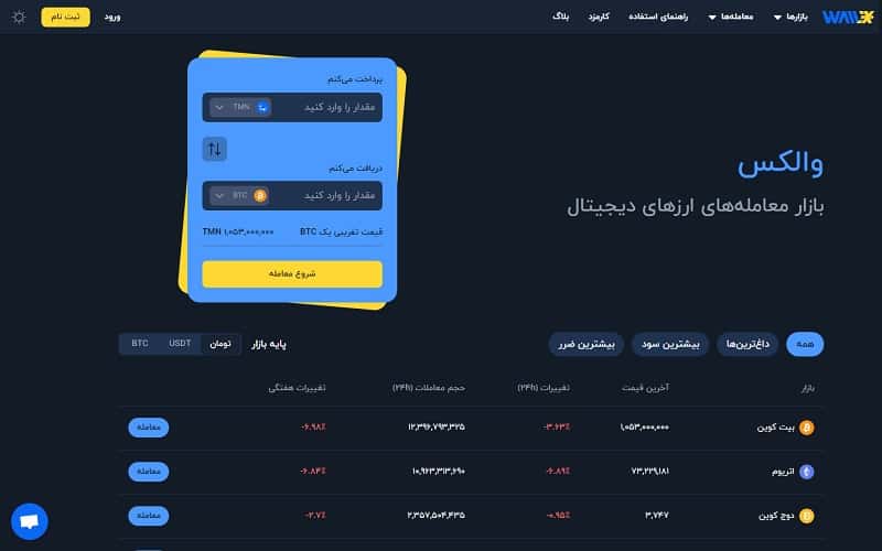 صرافی ارزدیجیتال والکس