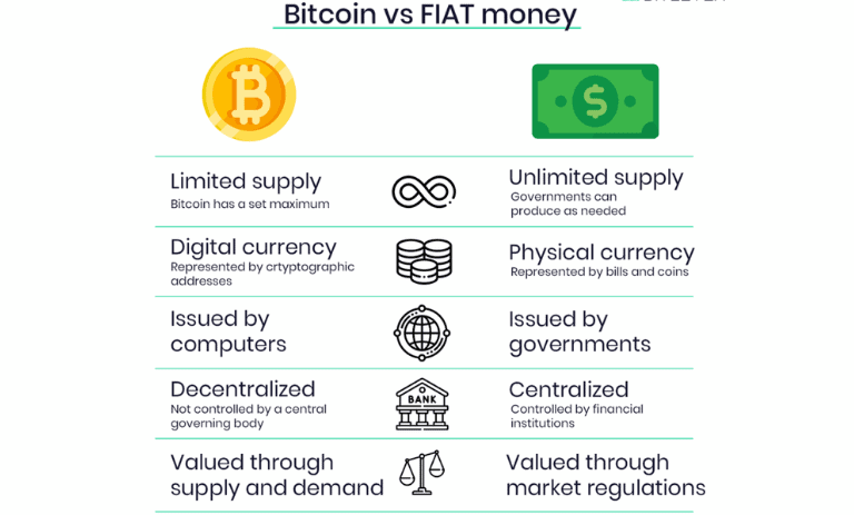 تفاوت بیت کوین و پول فیات