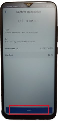 انجام تراکنش واریز ارز در کیف پول کوینومی