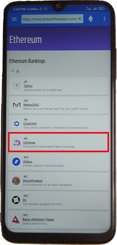 یونی سواپ در کیف پول کوینومی