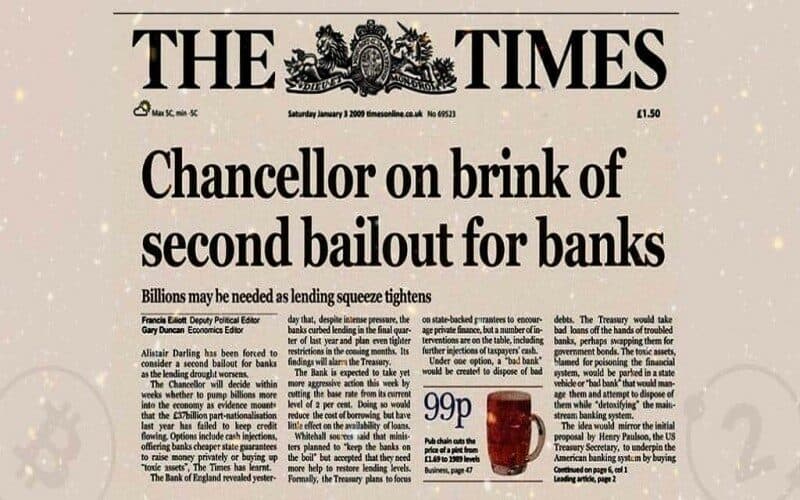 مقاله تایمز در بحران مالی 2007 ثبت در تاریخ