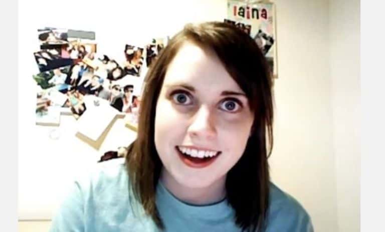 Overly attached girl meme nft