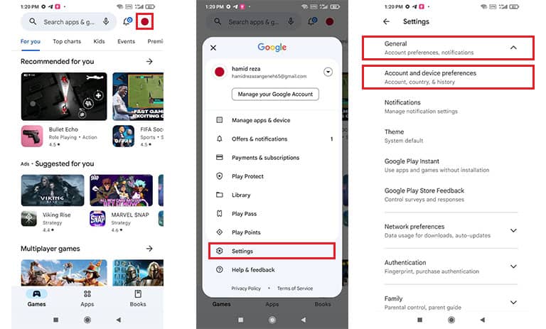 تغییر ریجن Google Play
