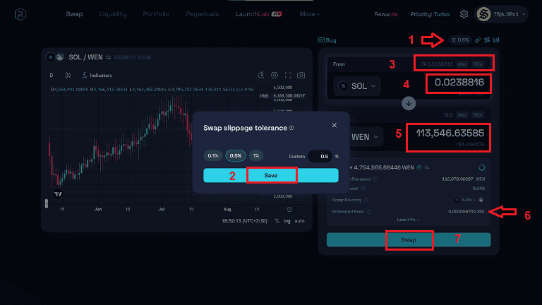 مراحل سواپ در صرافی ریدیوم