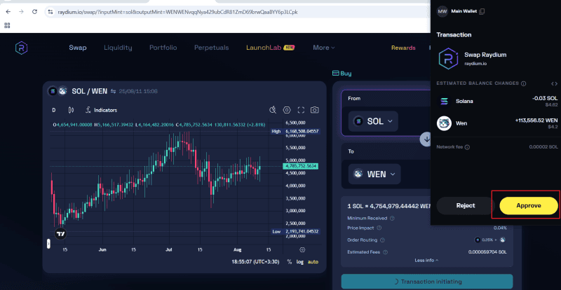 نحوه سواپ در صرافی ریدیوم