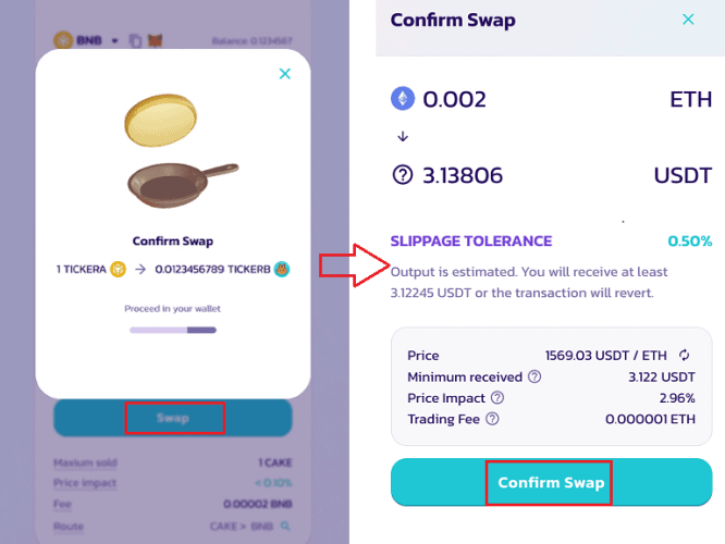 مراحل سواپ با پنکیک سواپ