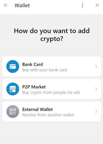 اضافه کردن دارایی در تلگرام ولت