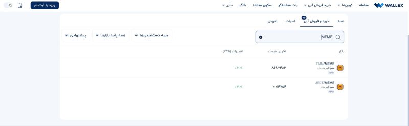 میم کوین در معاملات آنی والکس