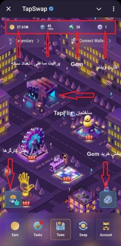 بخش‌های اصلی تپی تاون (Tappy Town) تپ سواپ