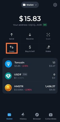 گزینه Swap در تون کیپر