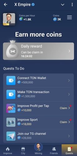 بخش Quests بازی اکس امپایر