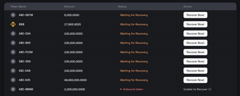 تبدیل توکن ها با ابزار token recovery tool