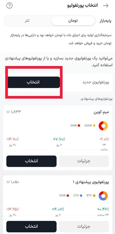 انتخاب پورتفولیو