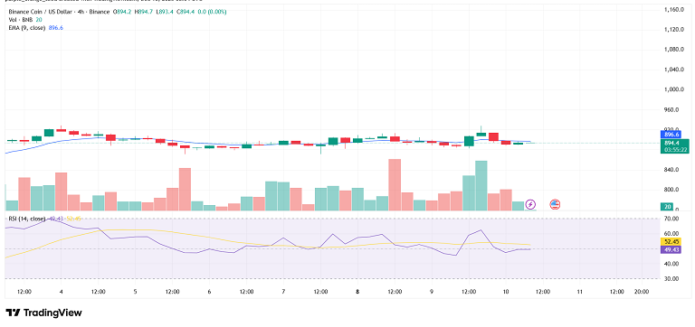 رنج فشرده BNB دوروبر ۸۹۰ دلار
