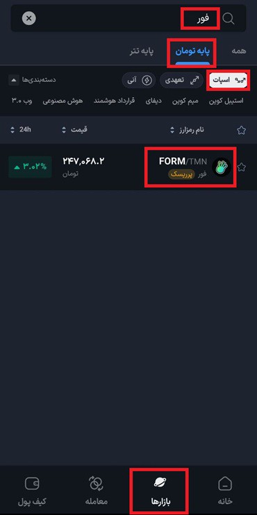 فروش فور در بازار معاملاتی