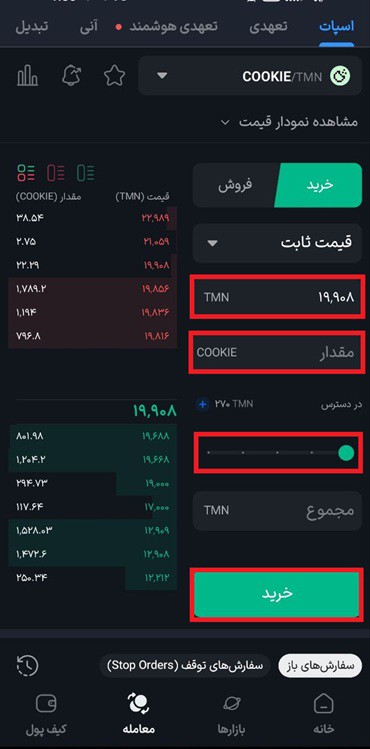 خرید کوکی در بازار اسپات