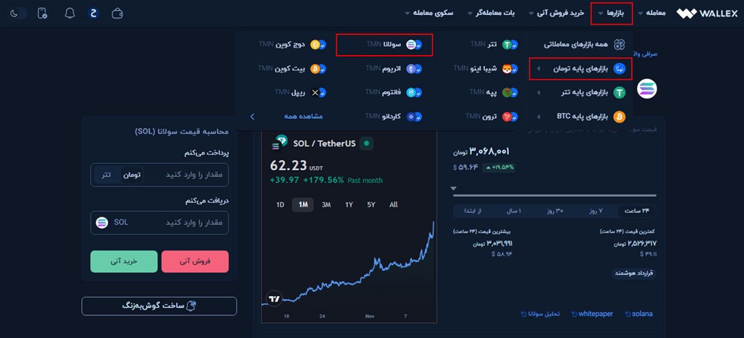 بازار معاملاتی سولانا