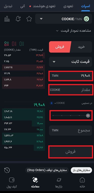 فروش کوکی در بازار اسپات